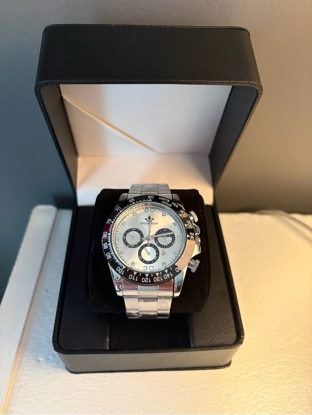 Foutron Stainless Steel Chronograph Watch - Silver Dial